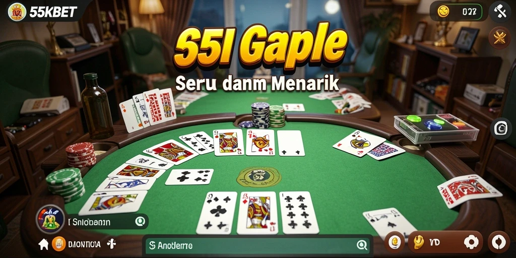 Screenshot gameplay seru di 55KBET saat bermain Gaple.