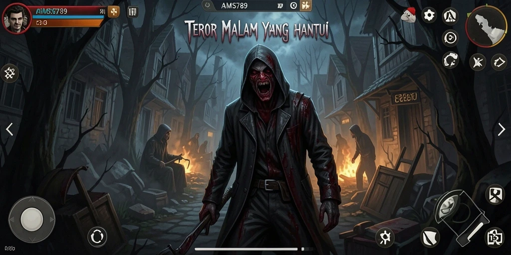 Screenshot gameplay mencolok dari AMS789 yang menampilkan momen seram.