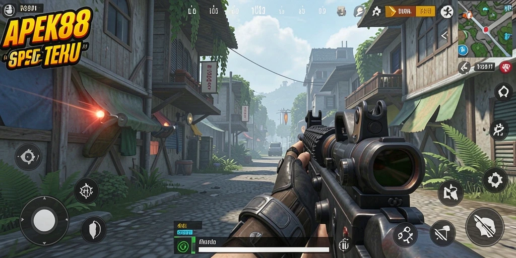 Screenshot gameplay APEK88 menampilkan aksi seru dalam TPS.