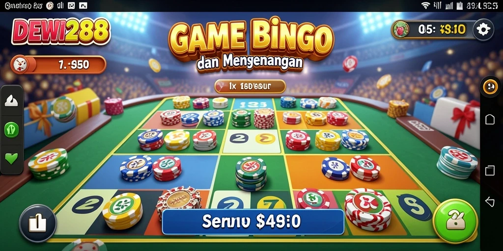 Tampilan menarik dari gameplay Bingo di DEWI288.