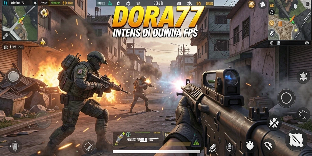 Gameplay DORA77 menunjukkan intensitas pertempuran FPS yang mendebarkan.