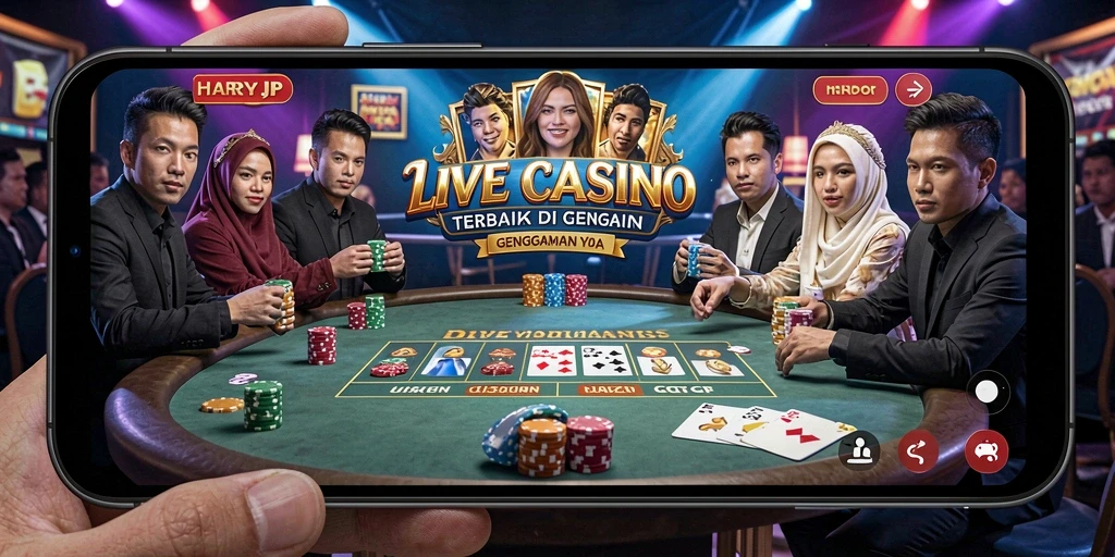 Screenshot gameplay HARAPJP menunjukkan keseruan permainan Live Casino.