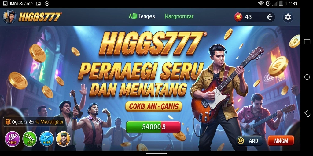 Tampilan gameplay menantang dalam HIGGS777 saat merencanakan strategi.