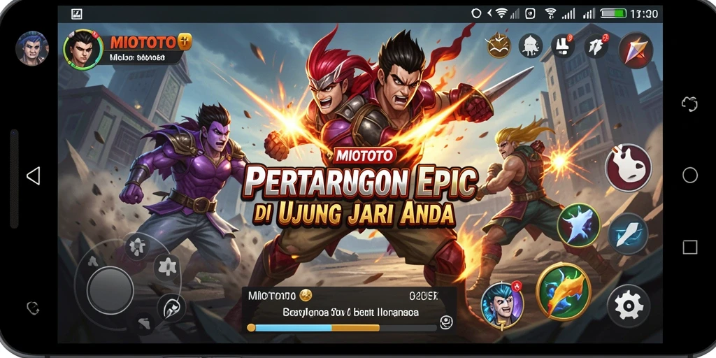 Screenshot gameplay seru dari MIOTOTO yang menunjukkan pertarungan intens.