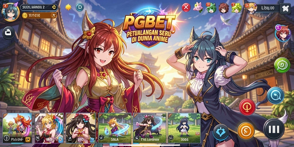 Tampilan gameplay PGBET yang penuh warna dan karakter Anime ikonik.