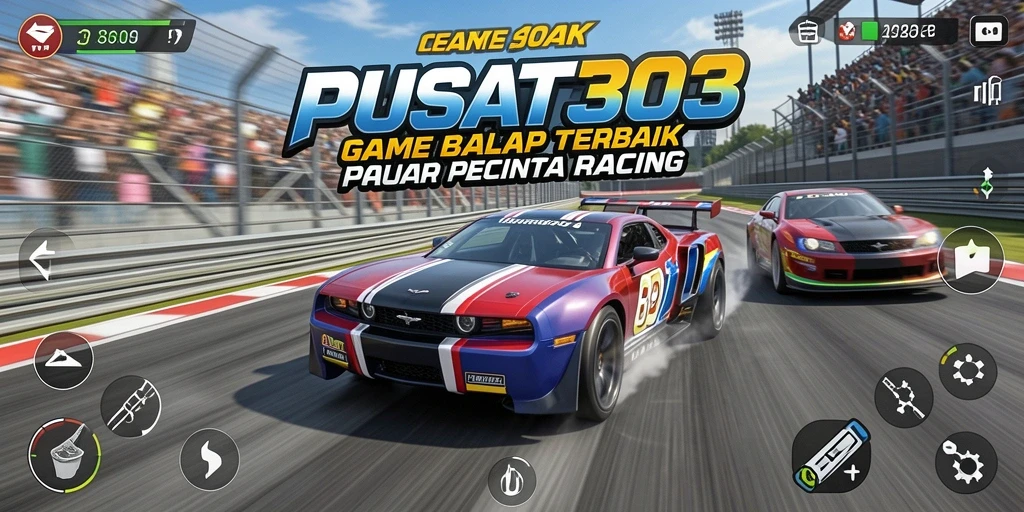 Gameplay PUSAT303 menampilkan balapan seru dan kendaraan yang menakjubkan.