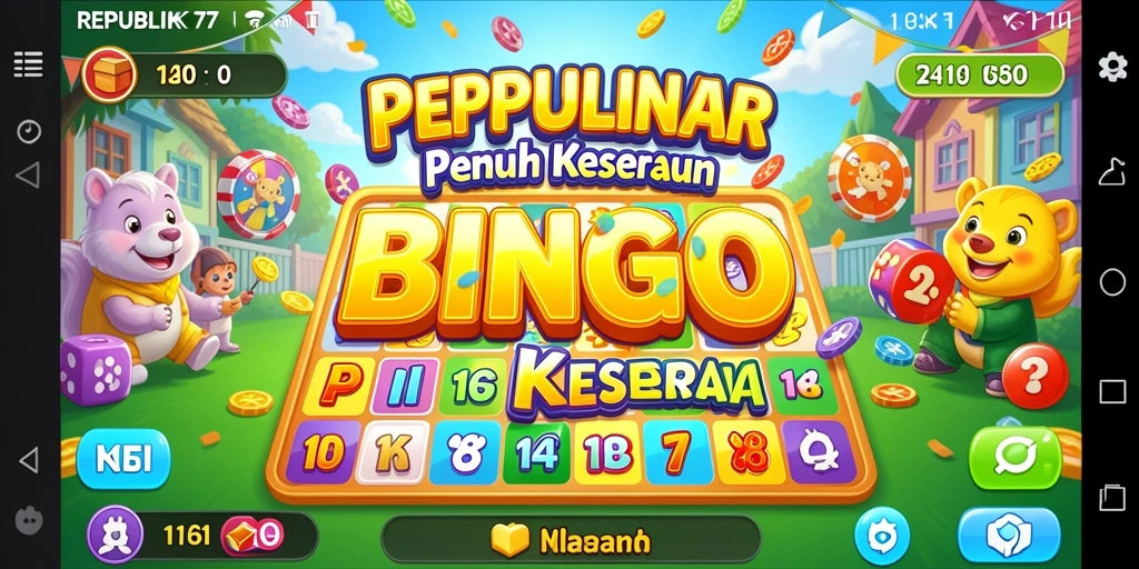 Screenshot permainan Bingo REPUBLIK77 dengan antarmuka yang menarik.
