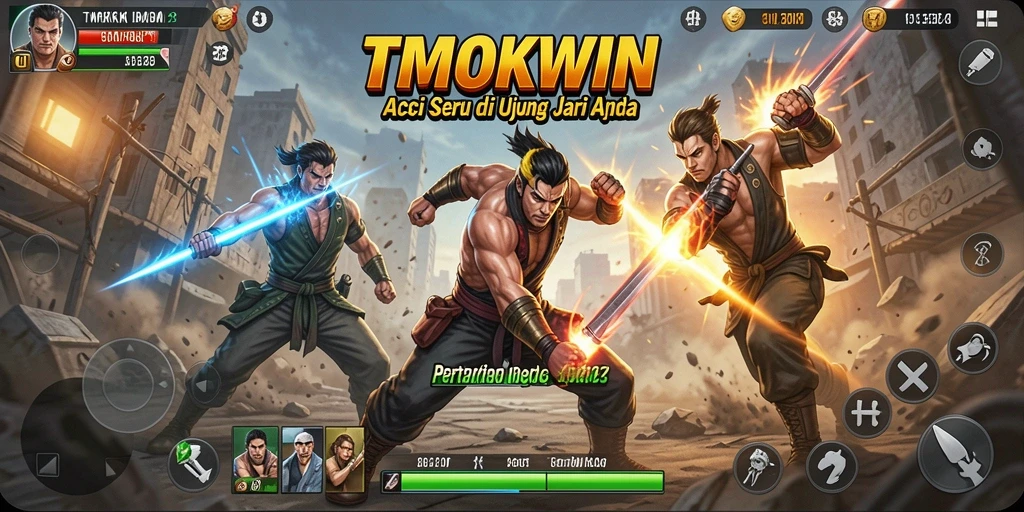 Screenshot dari gameplay TMOKWIN yang menampilkan aksi mendebarkan.